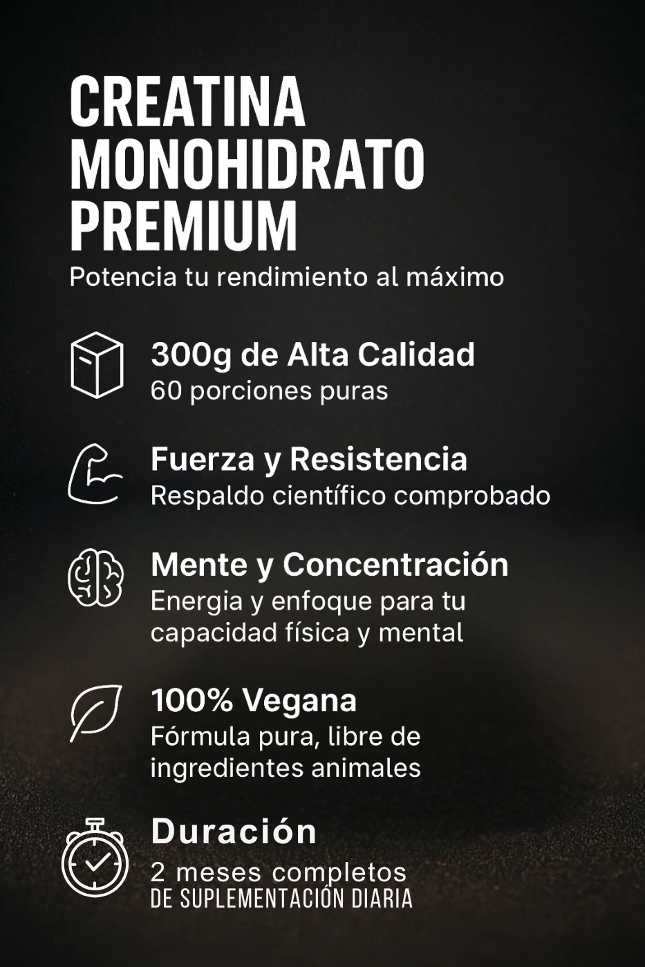 Vital Creatina Monohidrato 300 grs. 60 servicios