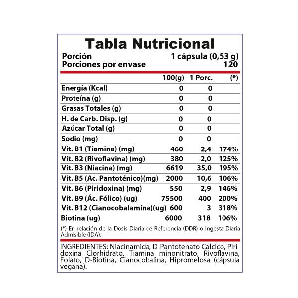 Complejo Vitamina B Vitta B-Complex 120 cápsulas