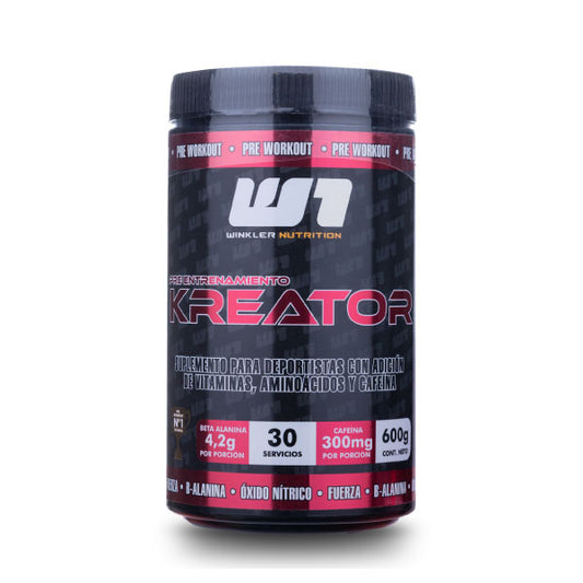 Pre entreno Kreator 600 grs. 30 servicios