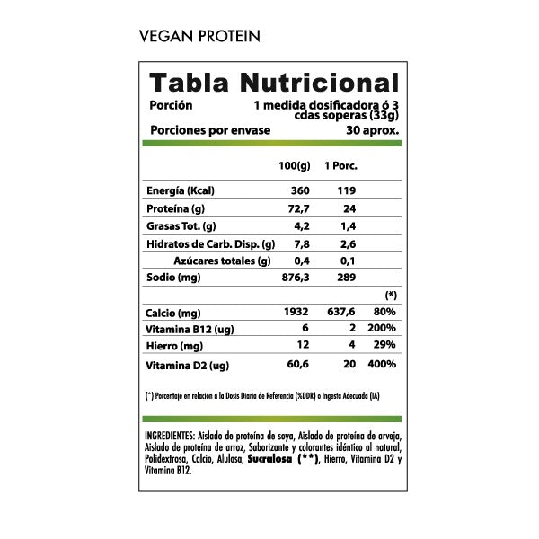 Proteina Vegana Chocolate 1000gr