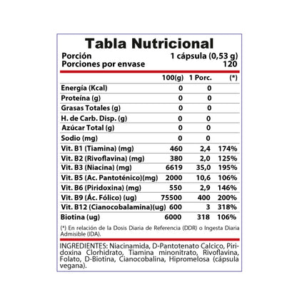 Complejo Vitamina B Vitta B-Complex 120 cápsulas